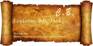 Czeisler Bálint névjegykártya